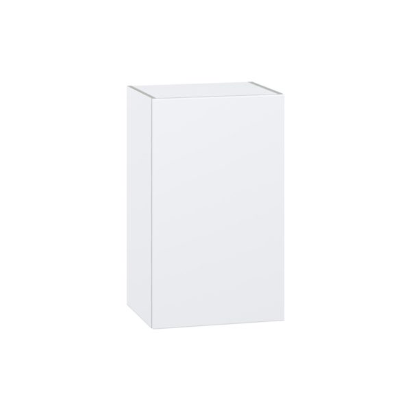 Lily Bright White  Slab Assembled Wall  Cabinet with Full high Door (18 in. W x 30 in. H x 14 in. D)