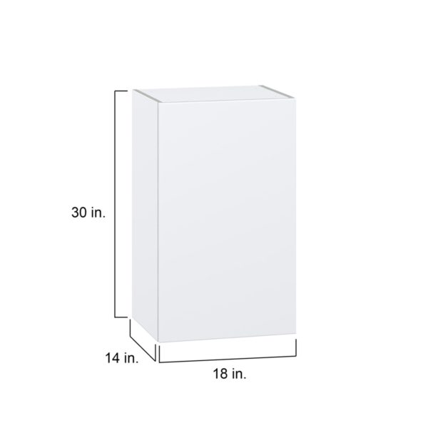 Lily Bright White  Slab Assembled Wall  Cabinet with Full high Door (18 in. W x 30 in. H x 14 in. D)