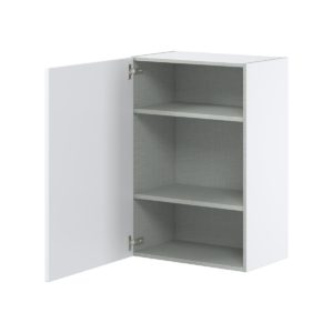 Lily Bright White  Slab Assembled Wall  Cabinet with Full High Door (24 in. W x 35 in. H x 14 in. D)