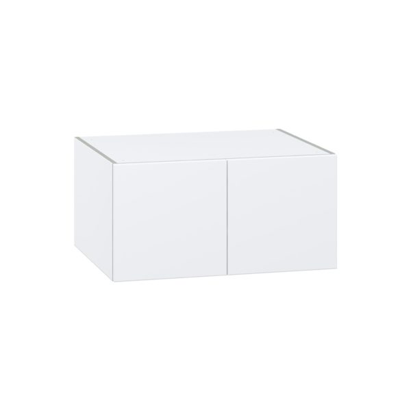 Lily Bright White  Slab Assembled Deep Wall Bridge Cabinet (30 in. W X 15 in. H X 24 in. D)