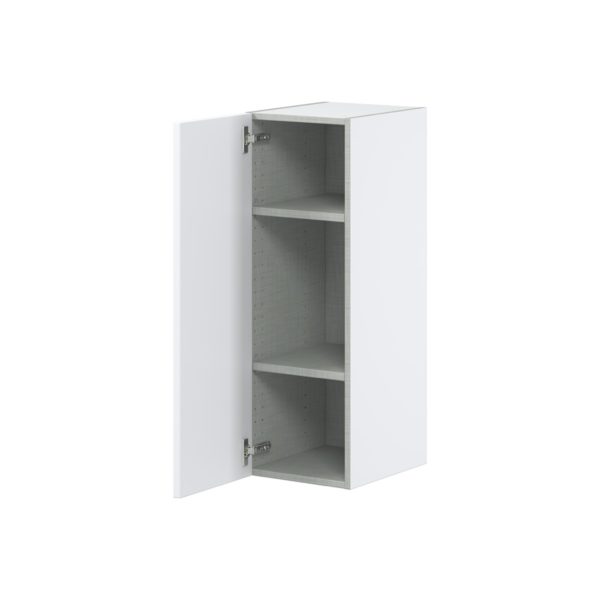 Lily Bright White  Slab Assembled Wall  Cabinet with Full High Door (12 in. W x 35 in. H x 14 in. D)