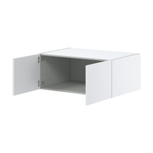 Lily Bright White  Slab Assembled Deep Wall Bridge  Cabinet (36 in. W X 15 in. H X 24 in. D)