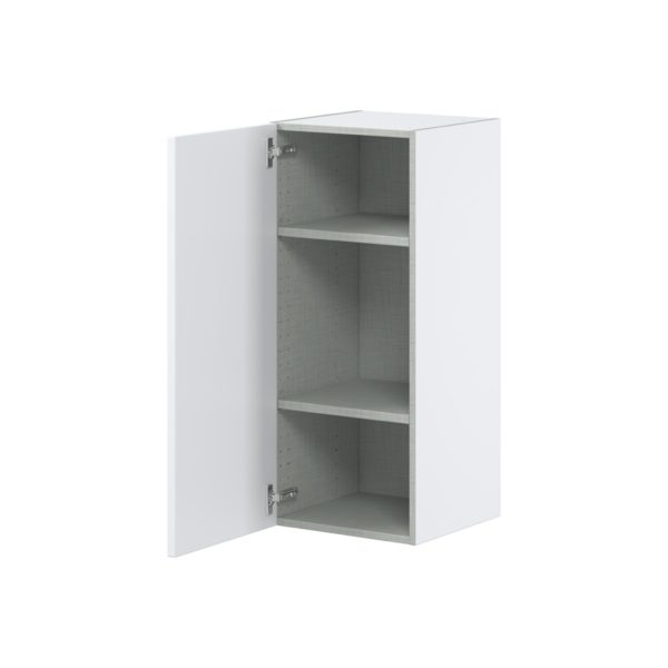 Lily Bright White  Slab Assembled Wall  Cabinet with Full High Door (15 in. W x 35 in. H x 14 in. D)