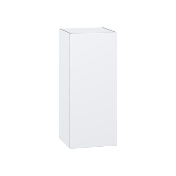 Lily Bright White  Slab Assembled Wall  Cabinet with Full High Door (15 in. W x 35 in. H x 14 in. D)