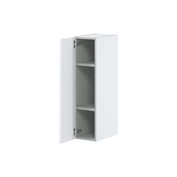 Lily Bright White  Slab Assembled Wall  Cabinet with Full High Door (9 in. W x 35 in. H x 14 in. D)