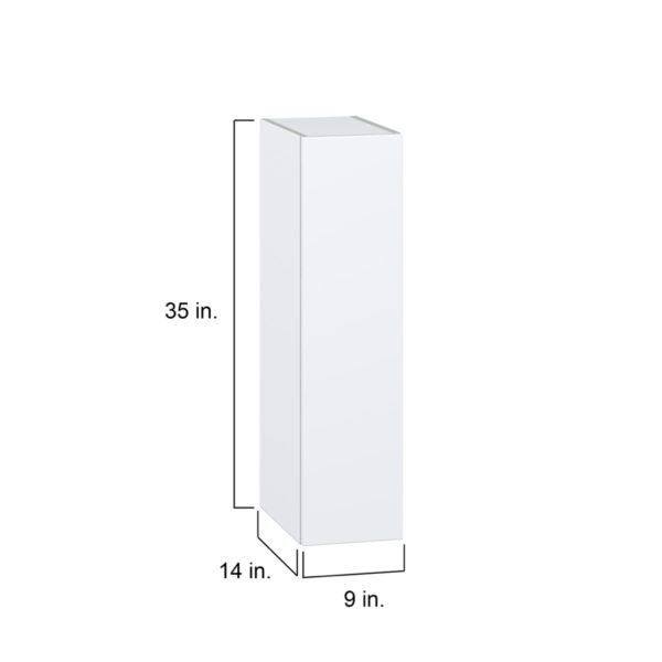 Lily Bright White  Slab Assembled Wall  Cabinet with Full High Door (9 in. W x 35 in. H x 14 in. D)