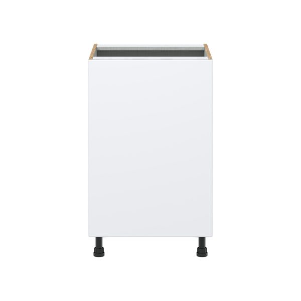 Lily Bright White  Slab Assembled Base Cabinet with a Full High Door (21 in. W x 34.5 in. H x 24 in. D)