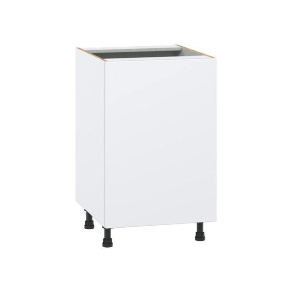 Lily Bright White  Slab Assembled Base Cabinet with a Full High Door (21 in. W x 34.5 in. H x 24 in. D)