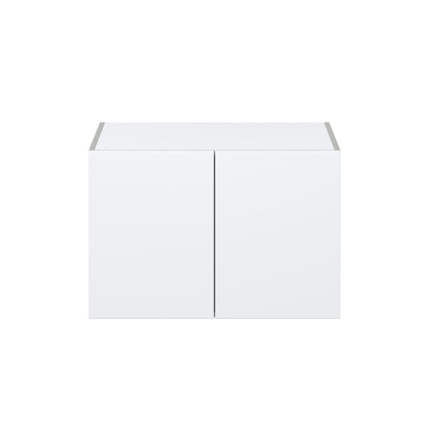 Lily Bright White  Slab Assembled Deep Wall Bridge Cabinet (30 in. W x 20 in. H x 24 in. D)