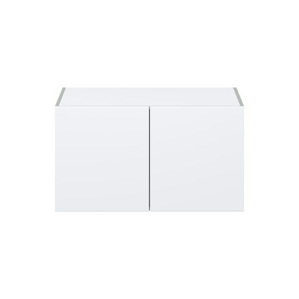 Lily Bright White  Slab Assembled Deep Wall Bridge  Cabinet (36 in. W X 20 in. H X 24 in. D)