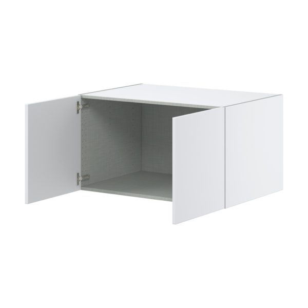 Lily Bright White  Slab Assembled Deep Wall Bridge  Cabinet (36 in. W X 20 in. H X 24 in. D)