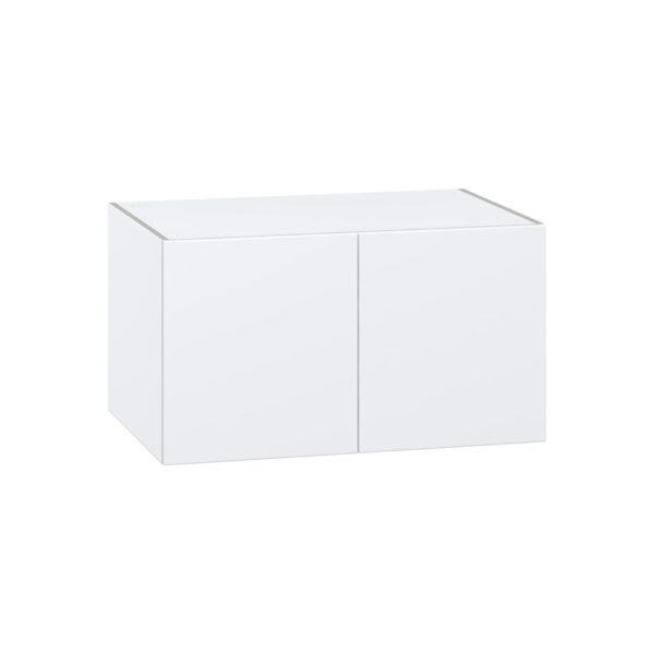 Lily Bright White  Slab Assembled Deep Wall Bridge  Cabinet (36 in. W X 20 in. H X 24 in. D)