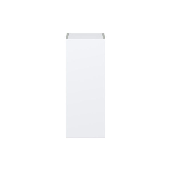 Lily Bright White  Slab Assembled Wall  Cabinet With Full High Door (12 in. W x 30 in. H x 14 in. D)