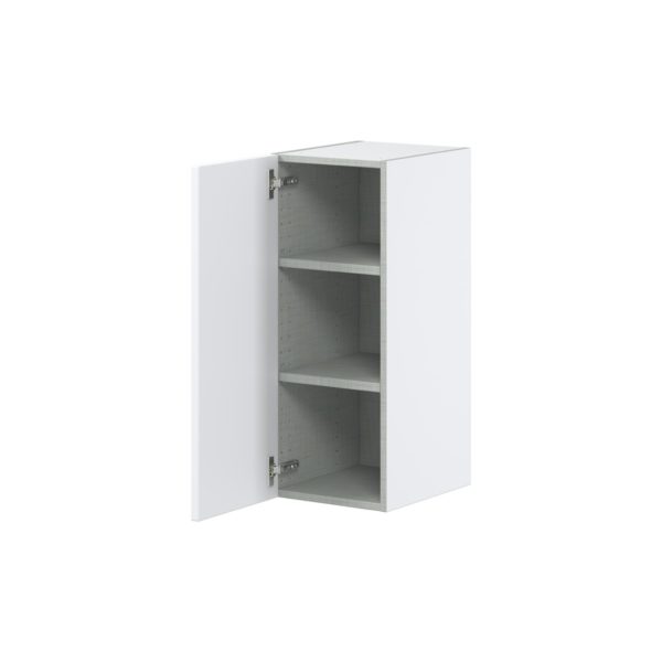 Lily Bright White  Slab Assembled Wall  Cabinet With Full High Door (12 in. W x 30 in. H x 14 in. D)