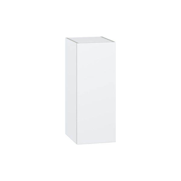 Lily Bright White  Slab Assembled Wall  Cabinet With Full High Door (12 in. W x 30 in. H x 14 in. D)