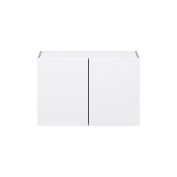 Lily Bright White  Slab Assembled  Wall Bridge Cabinet (30 in. W X 20 in. H X 14 in. D)