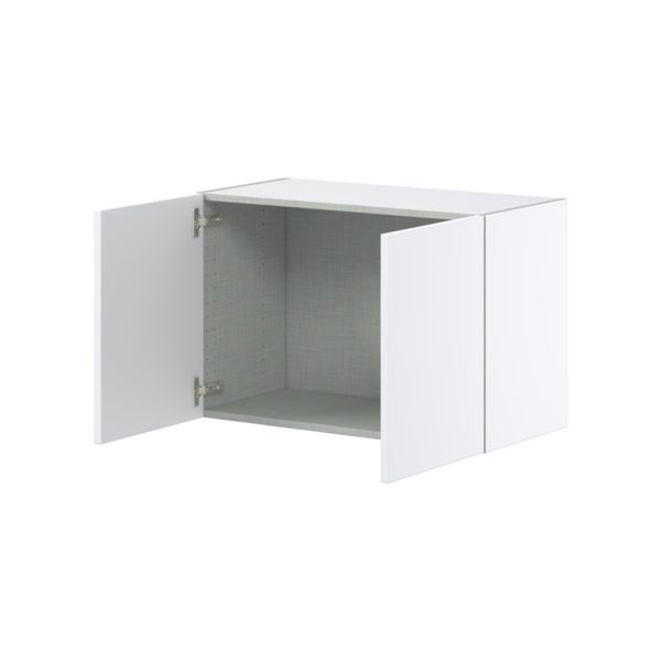 Lily Bright White  Slab Assembled  Wall Bridge Cabinet (30 in. W X 20 in. H X 14 in. D)