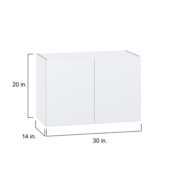 Lily Bright White  Slab Assembled  Wall Bridge Cabinet (30 in. W X 20 in. H X 14 in. D)