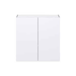 Lily Bright White  Slab Assembled Wall  Cabinet with 2 Full High Doors (30 in. W x 30 in. H x 14 in. D)