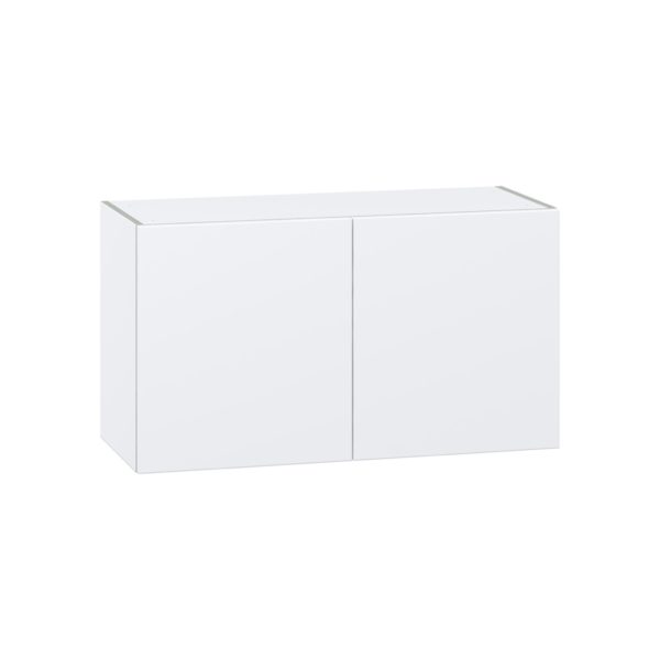 Lily Bright White  Slab Assembled  Wall Bridge  Cabinet (36 in. W X 20 in. H X 14 in. D)