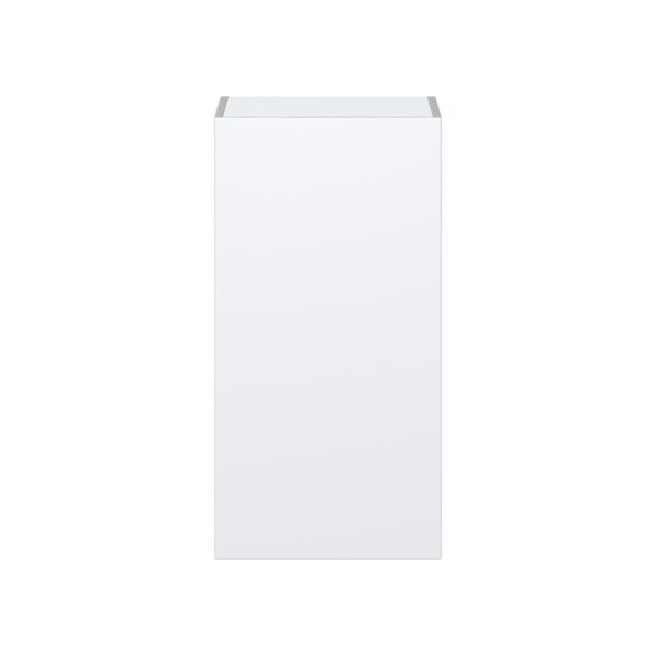 Lily Bright White  Slab Assembled Wall  Cabinet with Full High Door (18 in. W x 35 in. H x 14 in. D)