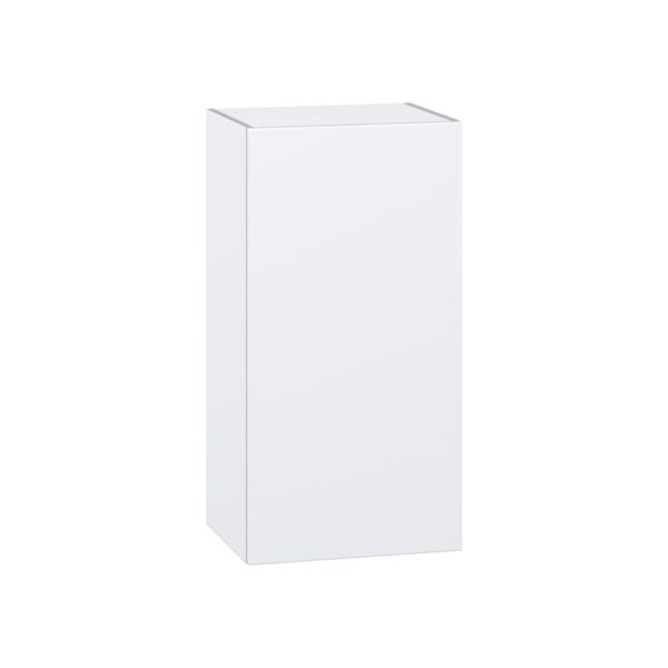 Lily Bright White  Slab Assembled Wall  Cabinet with Full High Door (18 in. W x 35 in. H x 14 in. D)