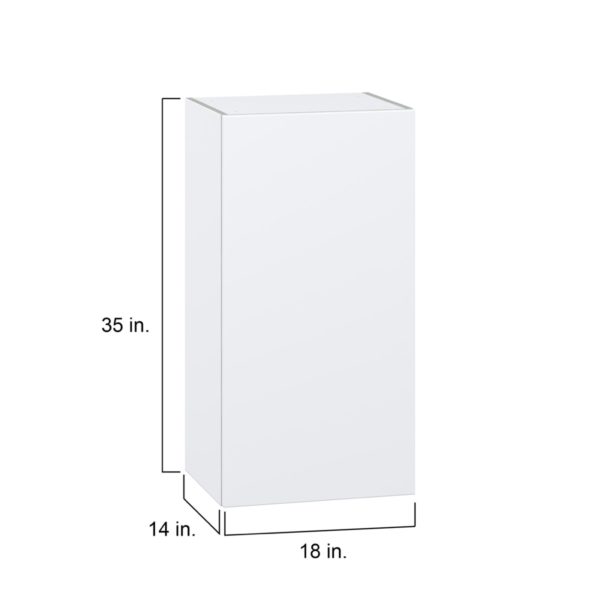 Lily Bright White  Slab Assembled Wall  Cabinet with Full High Door (18 in. W x 35 in. H x 14 in. D)