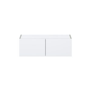 Lily Bright White  Slab Assembled Wall Bridge  Cabinet (30 in. W x 10 in. H x 14 in. D)