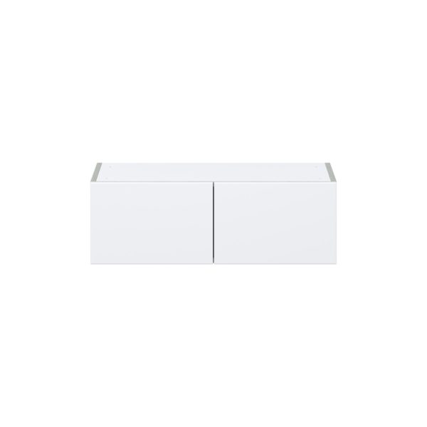 Lily Bright White  Slab Assembled Wall Bridge  Cabinet (30 in. W x 10 in. H x 14 in. D)