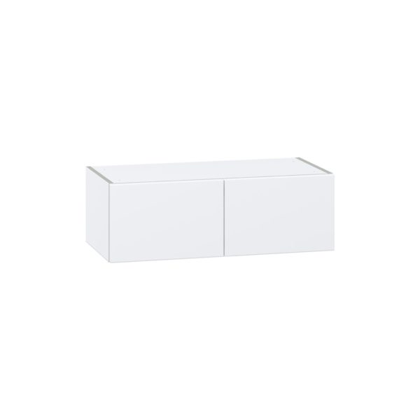 Lily Bright White  Slab Assembled Wall Bridge  Cabinet (30 in. W x 10 in. H x 14 in. D)