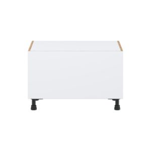 Lily Bright White  Slab Assembled Base Window Seat  Cabinet (30 in. W x 19.5 in. H x 24 in. D)