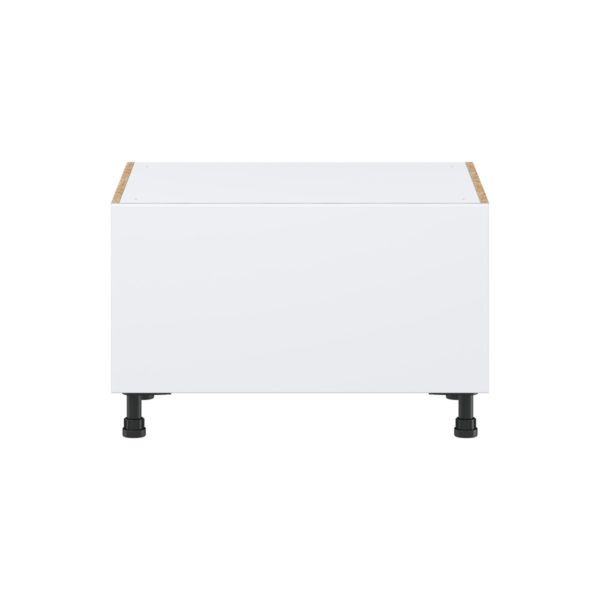 Lily Bright White  Slab Assembled Base Window Seat  Cabinet (30 in. W x 19.5 in. H x 24 in. D)