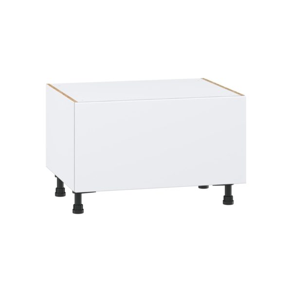 Lily Bright White  Slab Assembled Base Window Seat  Cabinet (30 in. W x 19.5 in. H x 24 in. D)