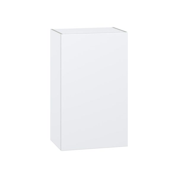 Lily Bright White  Slab Assembled Wall  Cabinet with Full High Door (21 in. W x 35 in. H x 14 in. D)