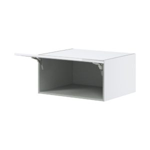 Lily Bright White  Slab Assembled Deep Wall Bridge  Cabinet with Lift Up Door (30 in. W x 15 in. H x 24 in. D)