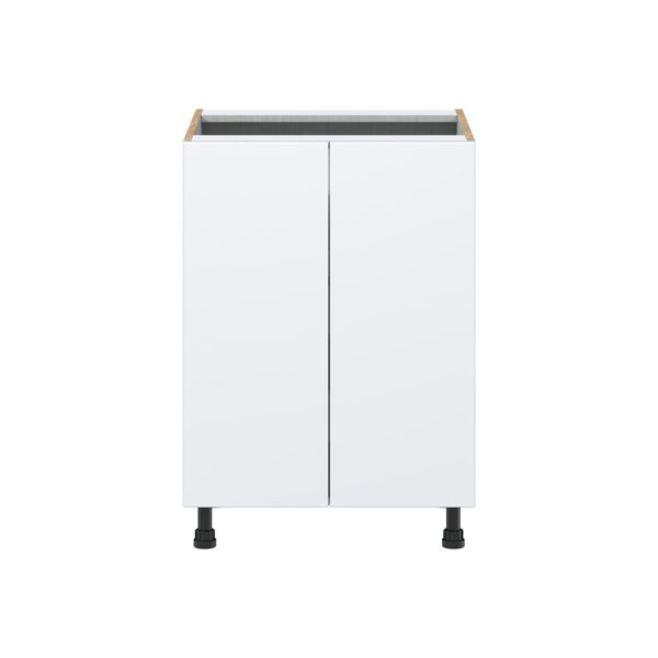 Lily Bright White  Slab Assembled Base Cabinet with 2 Full High Doors and 3 Inner Drawers (24 in. W x 34.5 in. H x 24 in. D)