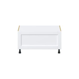 Dahlia Bright White  Shaker Assembled Base Window Seat  Cabinet (36 in. W x 19.5 in. H x 24 in. D)