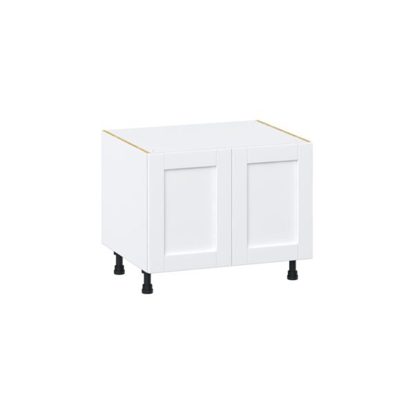 Dahlia Bright White  Shaker Assembled Apron Front Sink Base Cabinet (30 in. W x 24.5 in. H x 24 in. D)