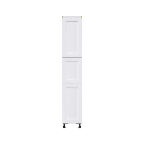 Dahlia Bright White  Shaker Assembled Pantry  Cabinet with 4 Shelves (15 in. W x 84.5 in. H x 24 in. D)