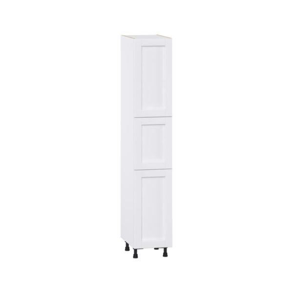 Dahlia Bright White  Shaker Assembled Pantry  Cabinet with 4 Shelves (15 in. W x 84.5 in. H x 24 in. D)