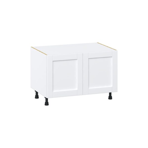 Dahlia Bright White  Shaker Assembled Apron Front Sink Base Cabinet (36 in. W x 24.50 in. H x 24 in. D)