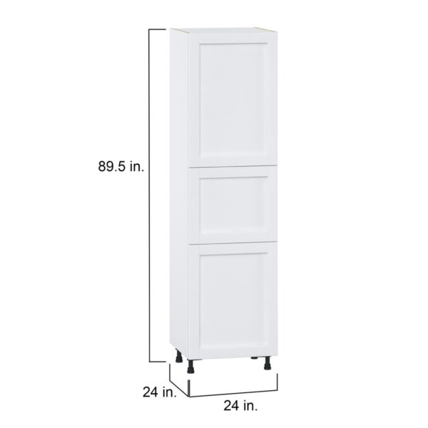 Dahlia Bright White  Shaker Assembled Pantry  Cabinet with 5 Shelves (24 in. W x 89.5 in. H x 24 in. D)