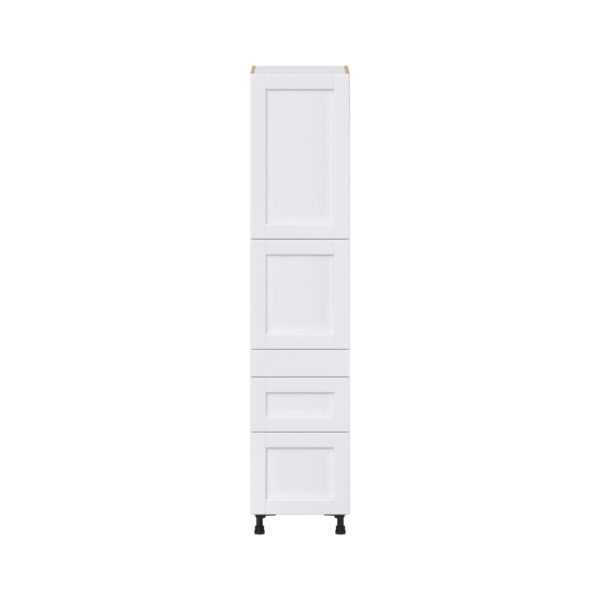 Dahlia Bright White  Shaker Assembled Pantry  Cabinet with 2 Inner Drawers (18 in. W x 84.5 in. H x 24 in. D)