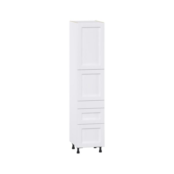 Dahlia Bright White  Shaker Assembled Pantry  Cabinet with 2 Inner Drawers (18 in. W x 84.5 in. H x 24 in. D)