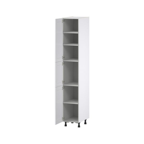 Dahlia Bright White  Shaker Assembled Pantry  Cabinet with 5 Shelves (15 in. W x 89.5 in. H x 24 in. D)