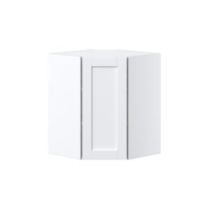 Dahlia Bright White  Shaker Assembled Wall Diagonal Corner Cabinet with a Door (24 in. W x 30 in. H x 24 in. D)