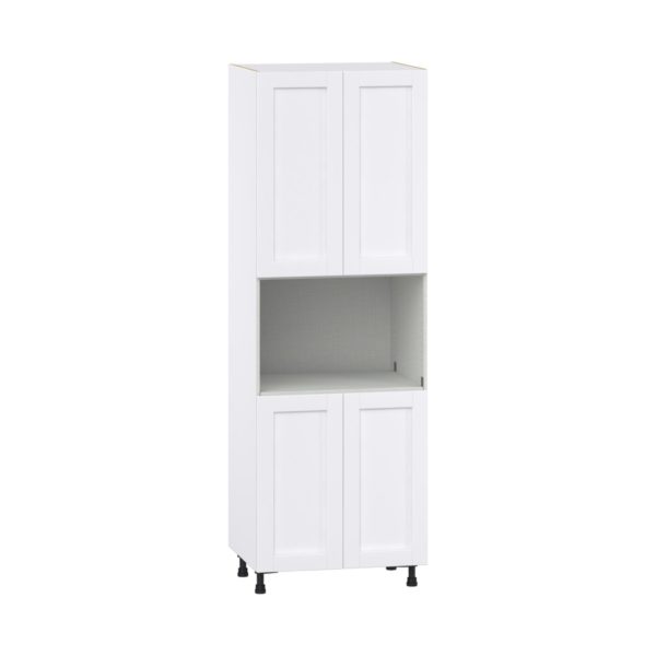 Dahlia Bright White  Shaker Assembled Pantry Micro/Oven  Cabinet (30 in. W x 89.5 in. H x 24 in. D)