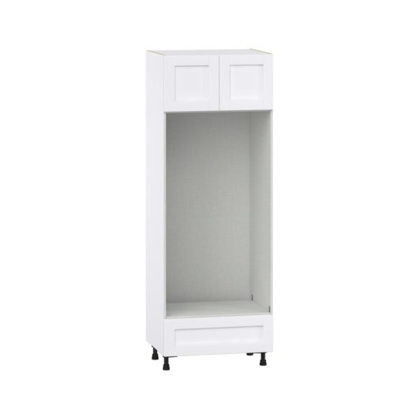 Dahlia Bright White  Shaker Assembled Pantry Double Oven  Cabinet with a Drawer (30 in. W x 84.5 in. H x 24 in. D)