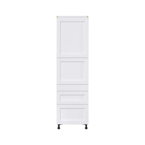 Dahlia Bright White  Shaker Assembled Pantry  Cabinet with 2 Inner Drawers (24 in. W x 84.5 in. H x 24 in. D)