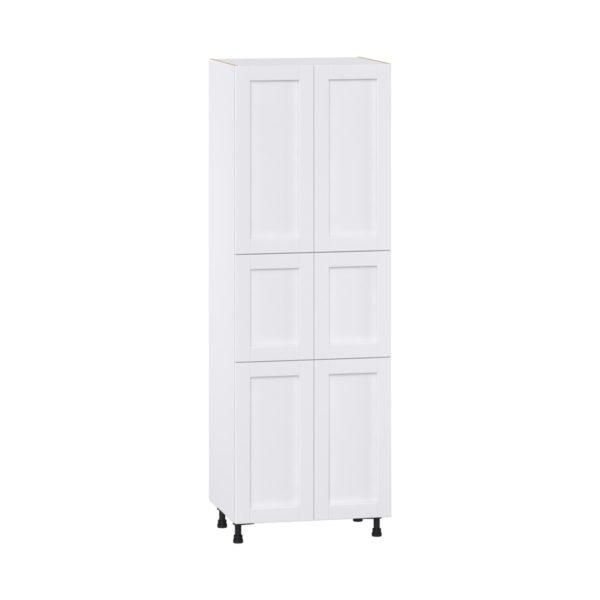 Dahlia Bright White  Shaker Assembled Pantry  Cabinet with 5 Shelves (30 in. W x 89.5 in. H x 24 in. D)